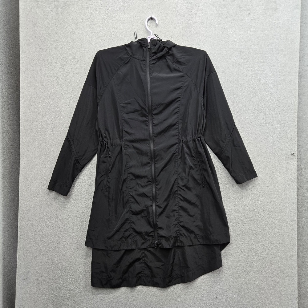 Athleta Women Jacket M Black Solar Wind & Rain Anorak Hooded